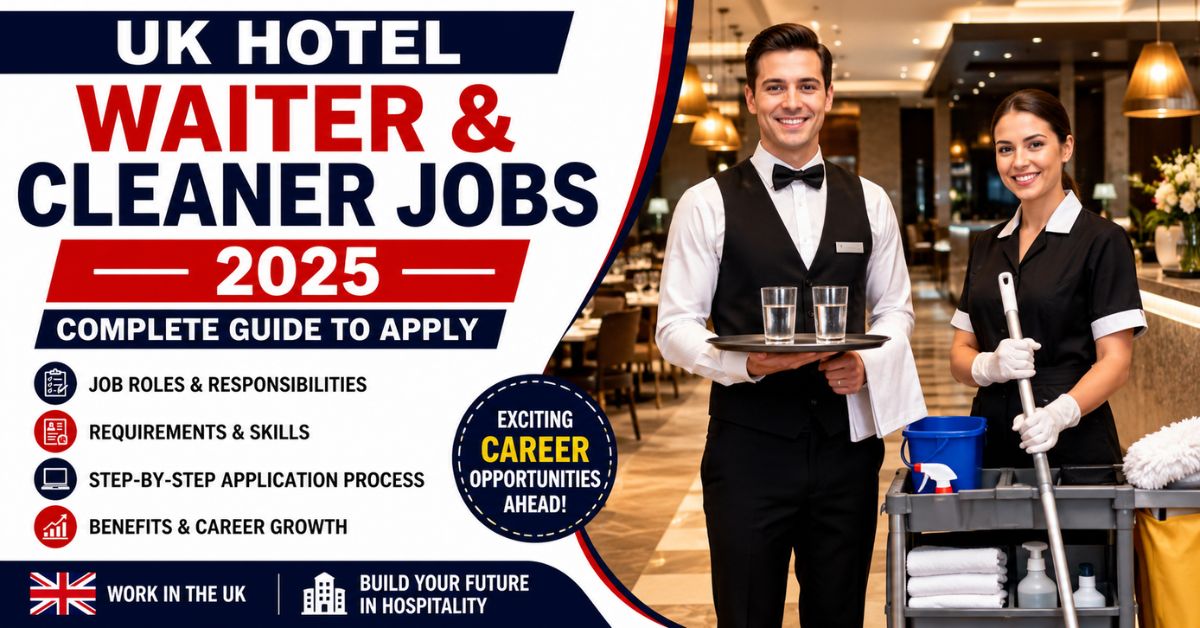 UK Hotel Waiter & Cleaner Jobs 2026 – Complete Apply Guide