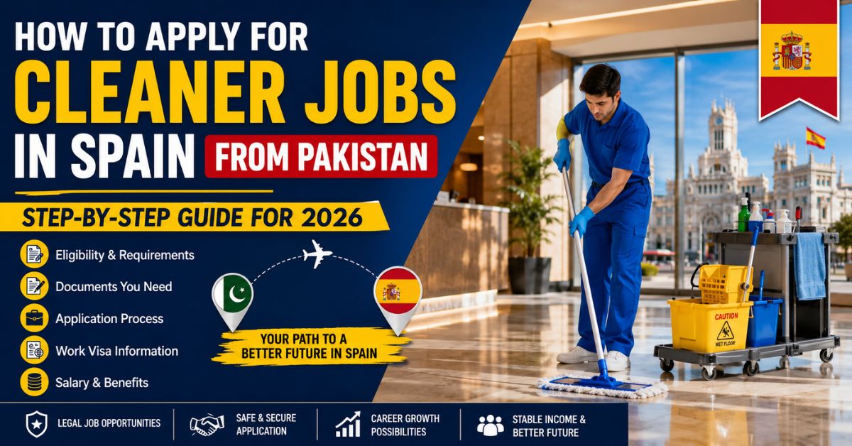 How to Apply for Cleaner Jobs in Spain from Pakistan
